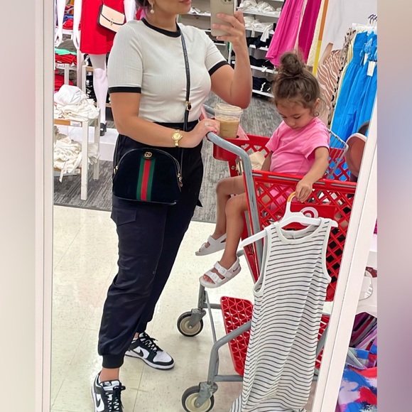 Black jogger cargo Satin Drawstring Waist Pants - Picture 8 of 8